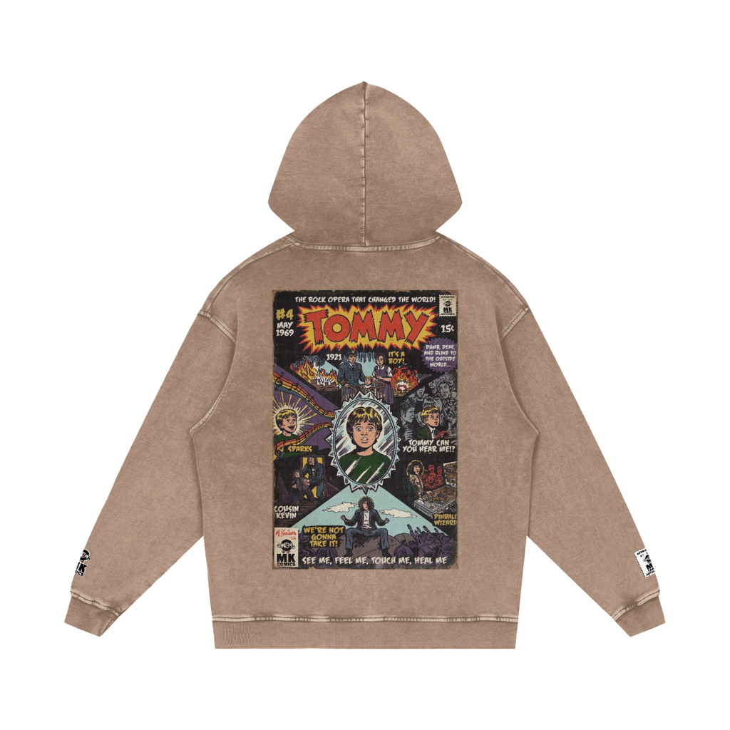 Tommy - Snow Washed Loose Cotton Hoodie