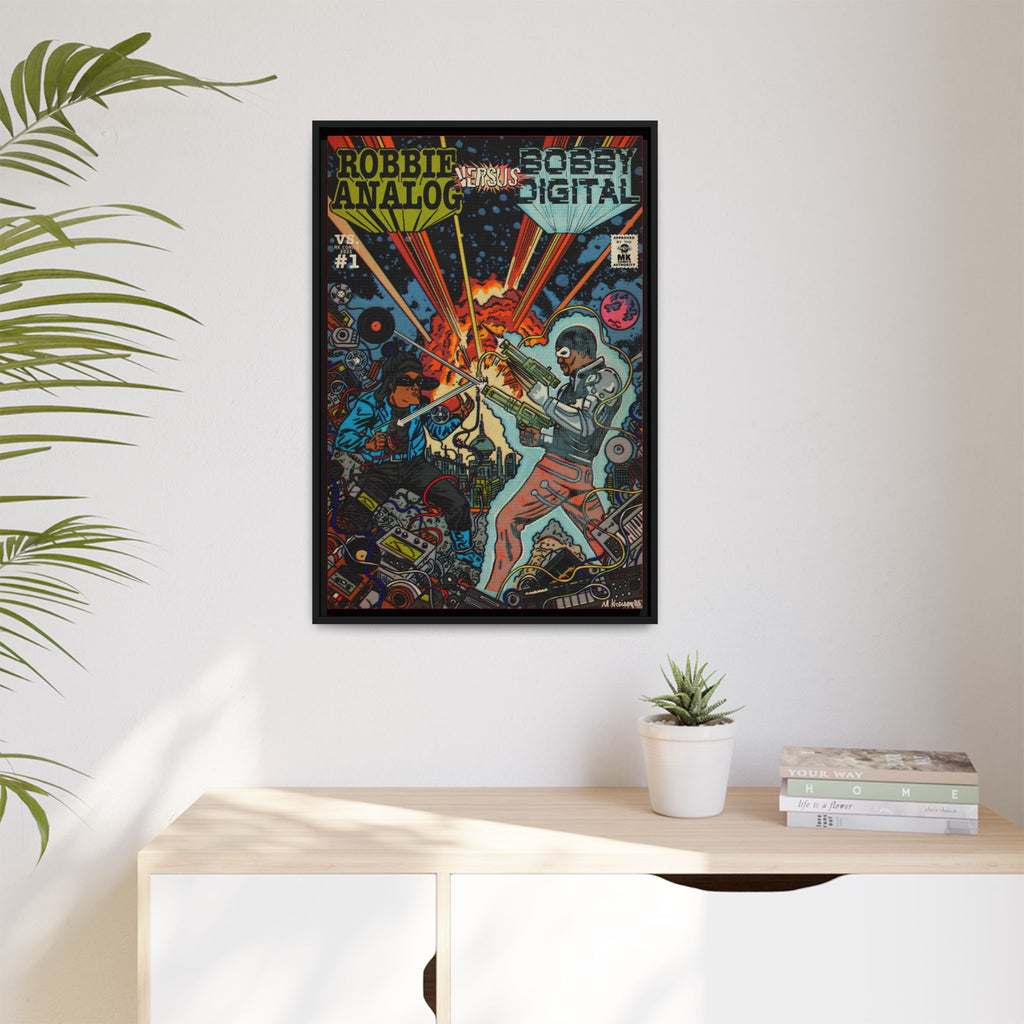 Analog vs. Digital - Matte Canvas, Framed (Multi-color)