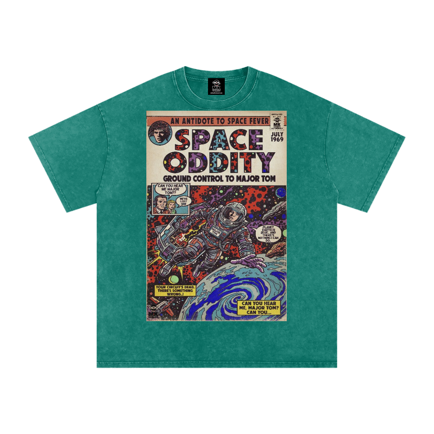 Space Oddity - Snow Washed Oversized Cotton T-Shirt