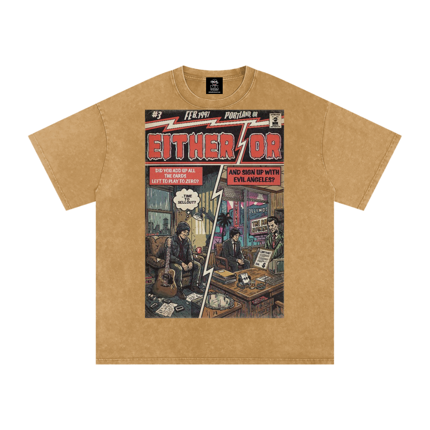 Either/Or - Snow Washed Oversized Cotton T-Shirt