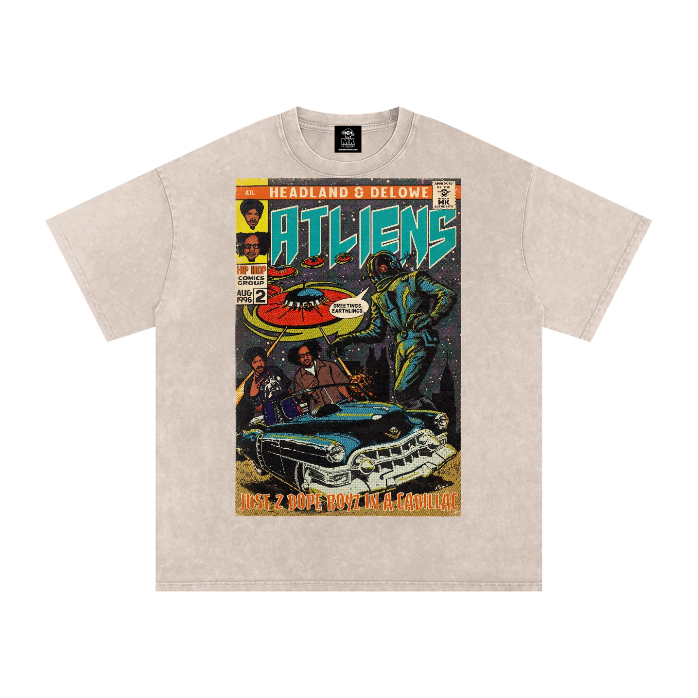 ATLiens - Snow Washed Oversized Cotton T-Shirt