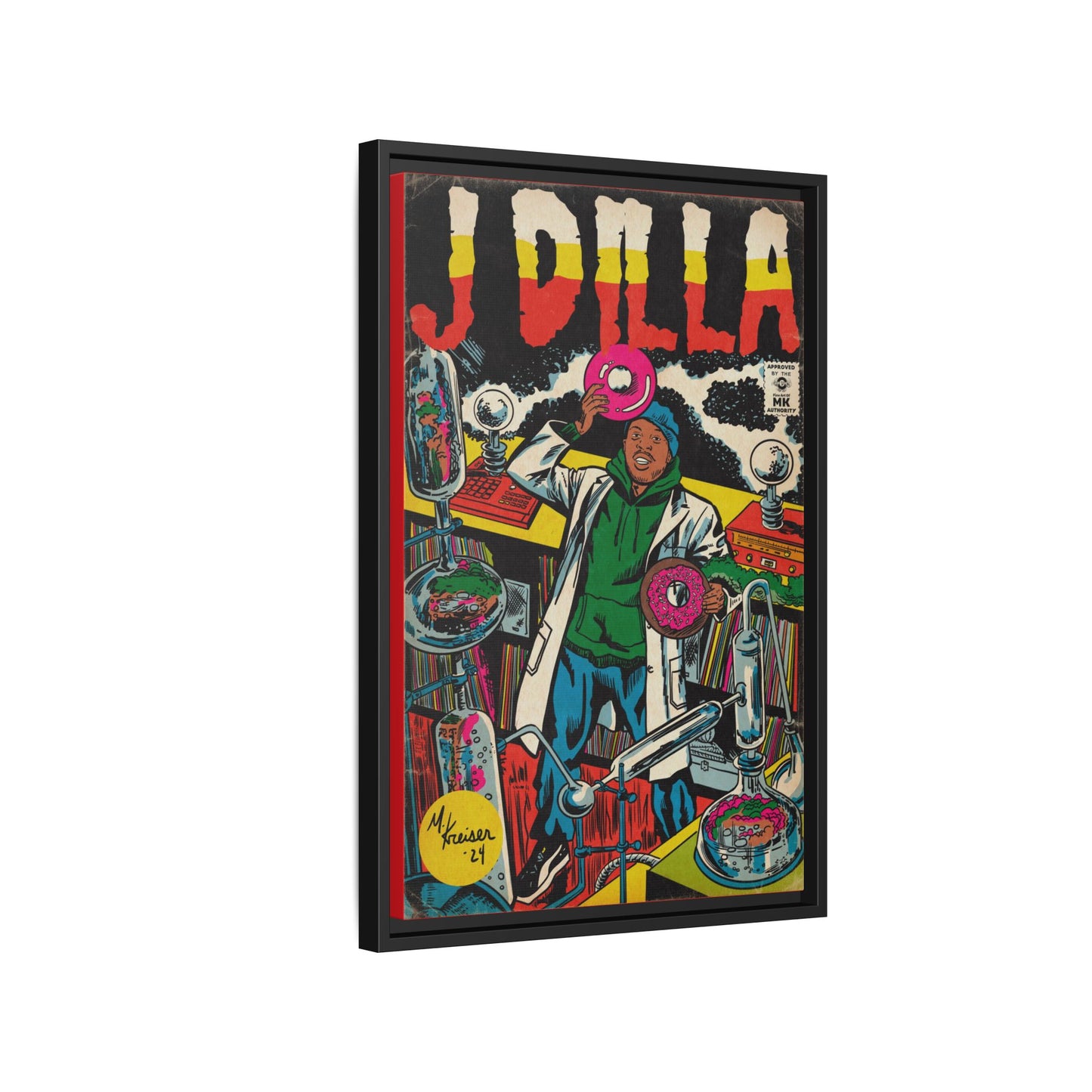 J Dilla - Comic Book Art - Gallery Canvas Wraps, Vertical Frame