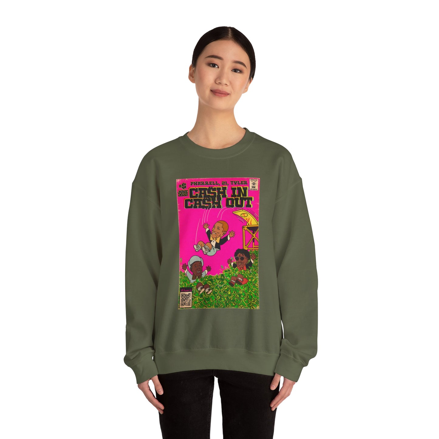 Pharrell, 21 Savage & Tyler - Cash In Cash Out - Unisex Heavy Blend™ Crewneck Sweatshirt
