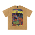 Black Elvis - Snow Washed Oversized Cotton T-Shirt
