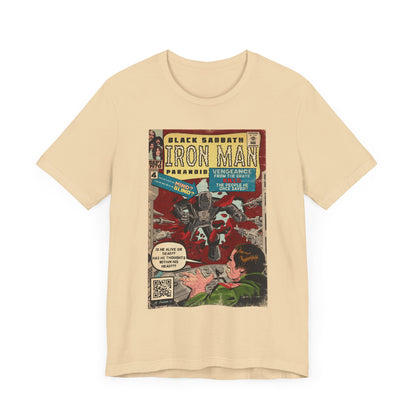 Black Sabbath - Iron Man Rock Comic Art - Unisex Jersey Short Sleeve Tee