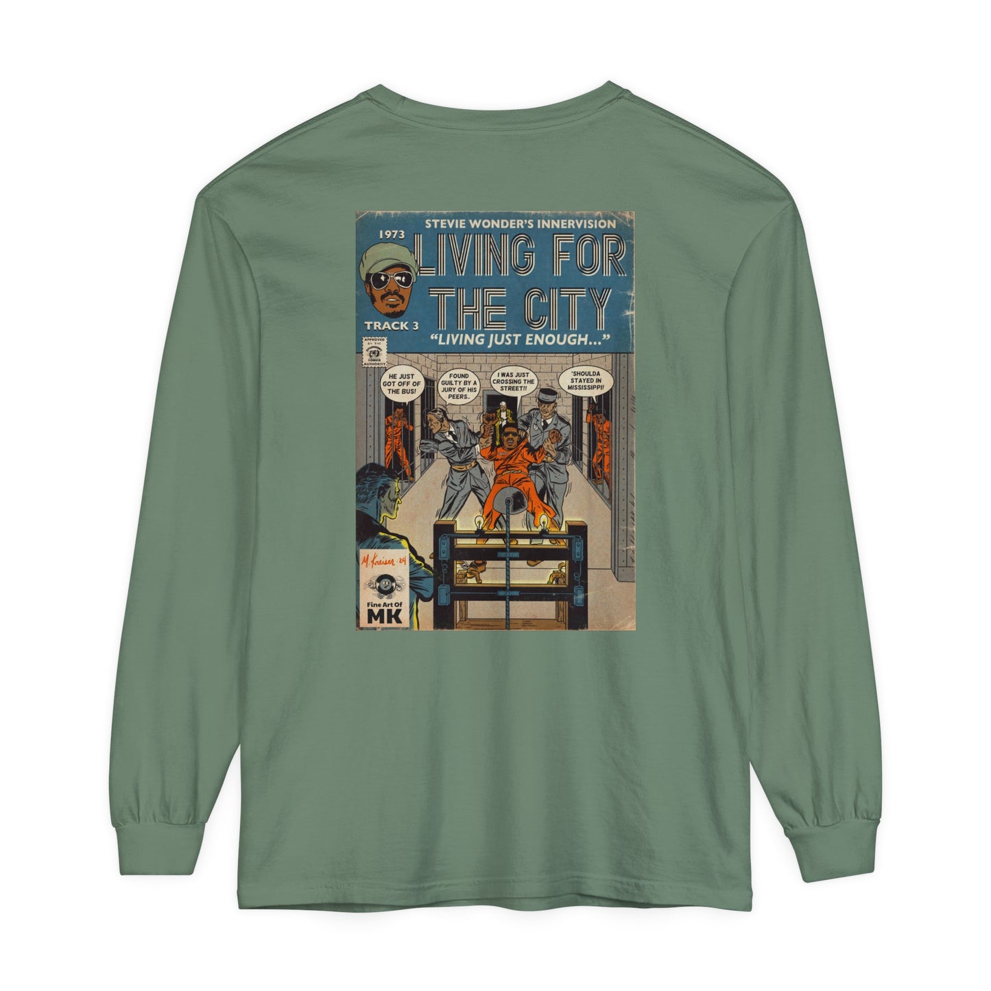 Stevie Wonder - Living For The City - Unisex Comfort Colors Long Sleeve T-Shirt