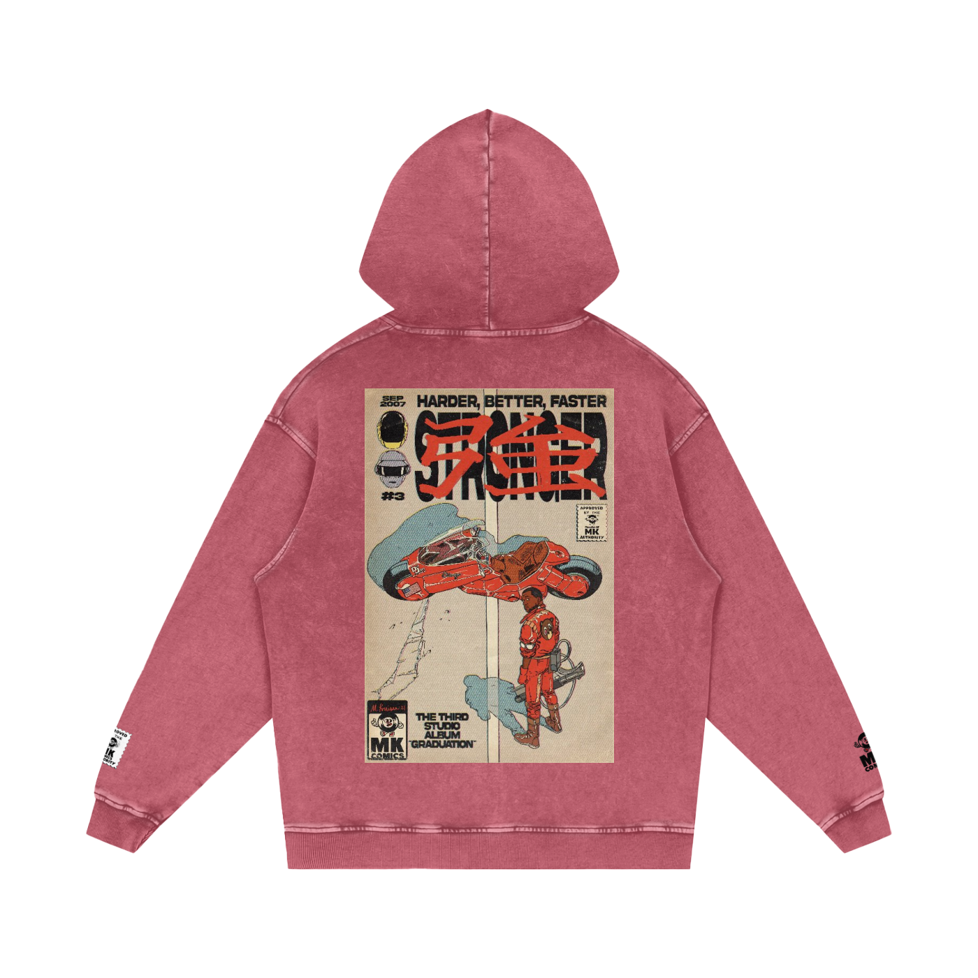 Stronger - Snow Washed Loose Cotton Hoodie