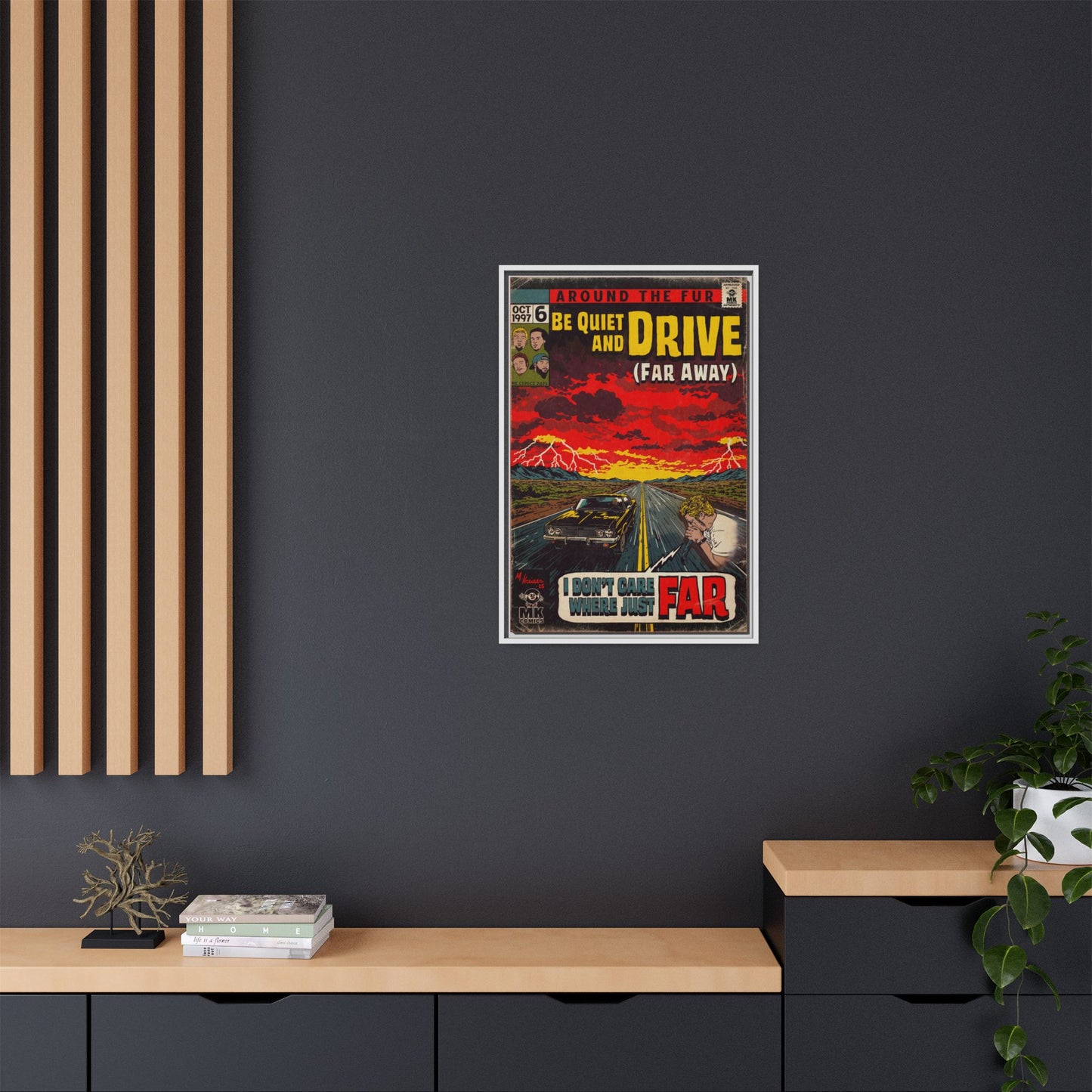 Be Quiet and Drive - Matte Canvas, Framed (Multi-color)