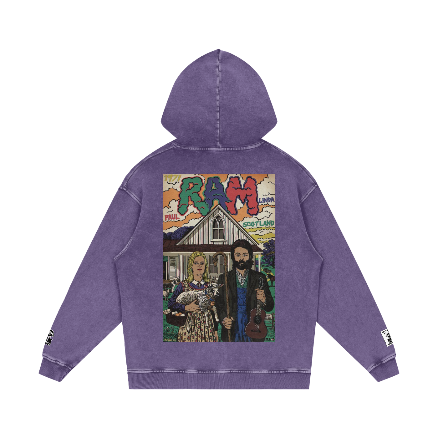 Ram - Snow Washed Loose Cotton Hoodie