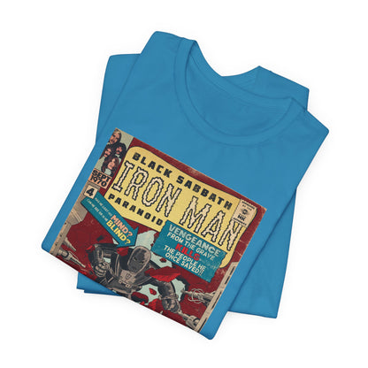 Black Sabbath - Iron Man Rock Comic Art - Unisex Jersey Short Sleeve Tee