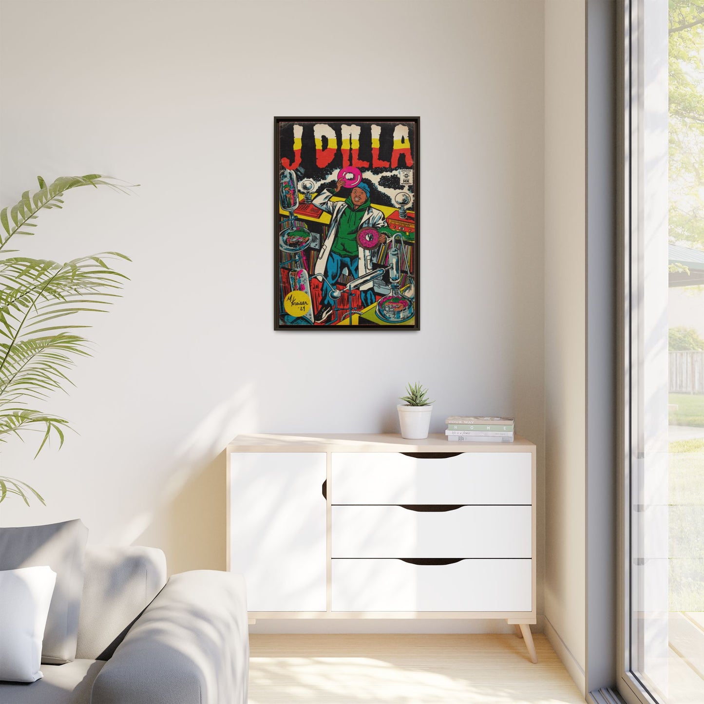 J Dilla - Comic Book Art - Gallery Canvas Wraps, Vertical Frame