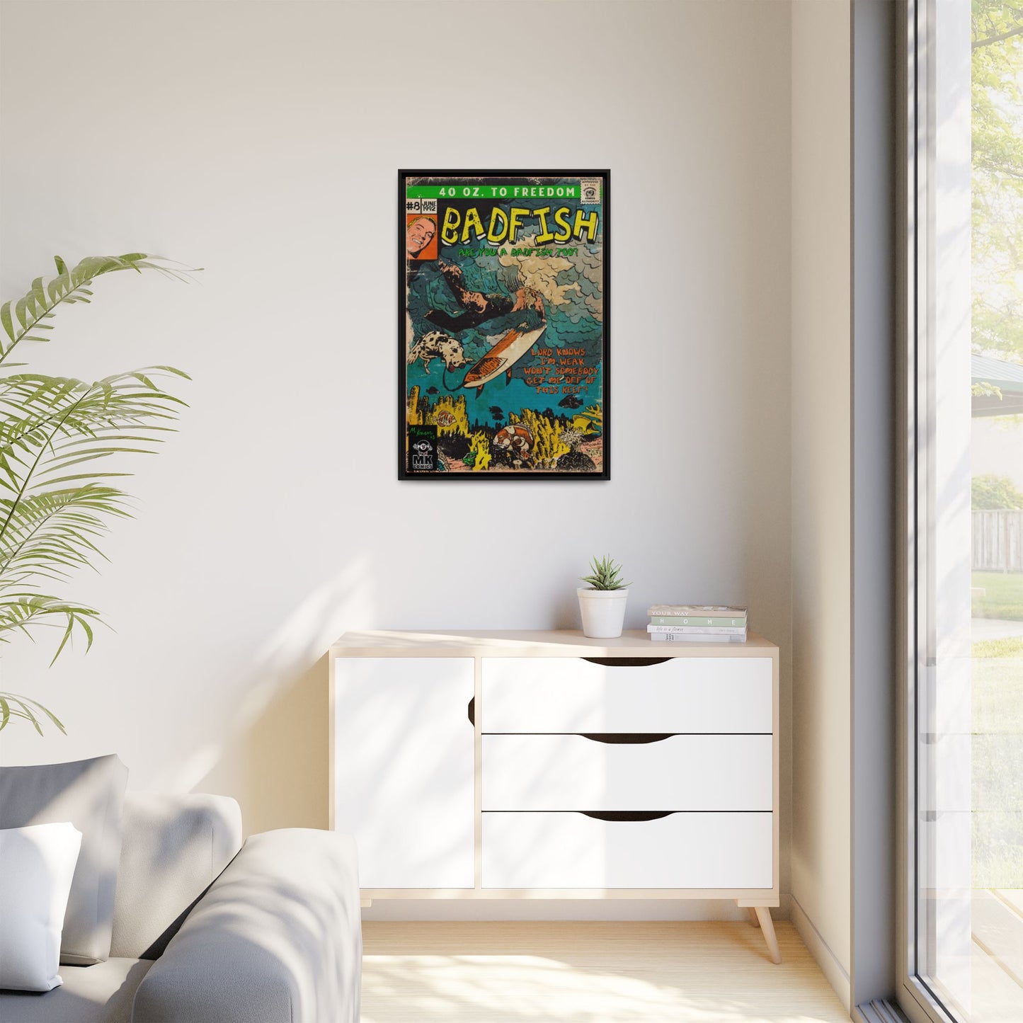 Badfish - Matte Canvas, Framed (Multi-color)