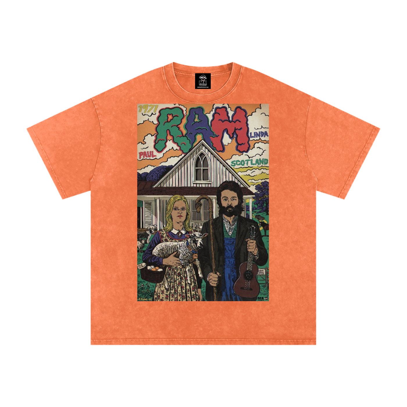 Ram - Snow Washed Oversized Cotton T-Shirt
