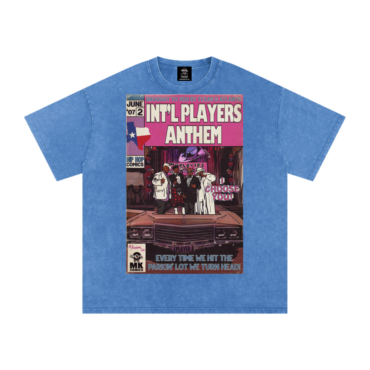 Int'l Players Anthem - Snow Washed Oversized Cotton T-Shirt