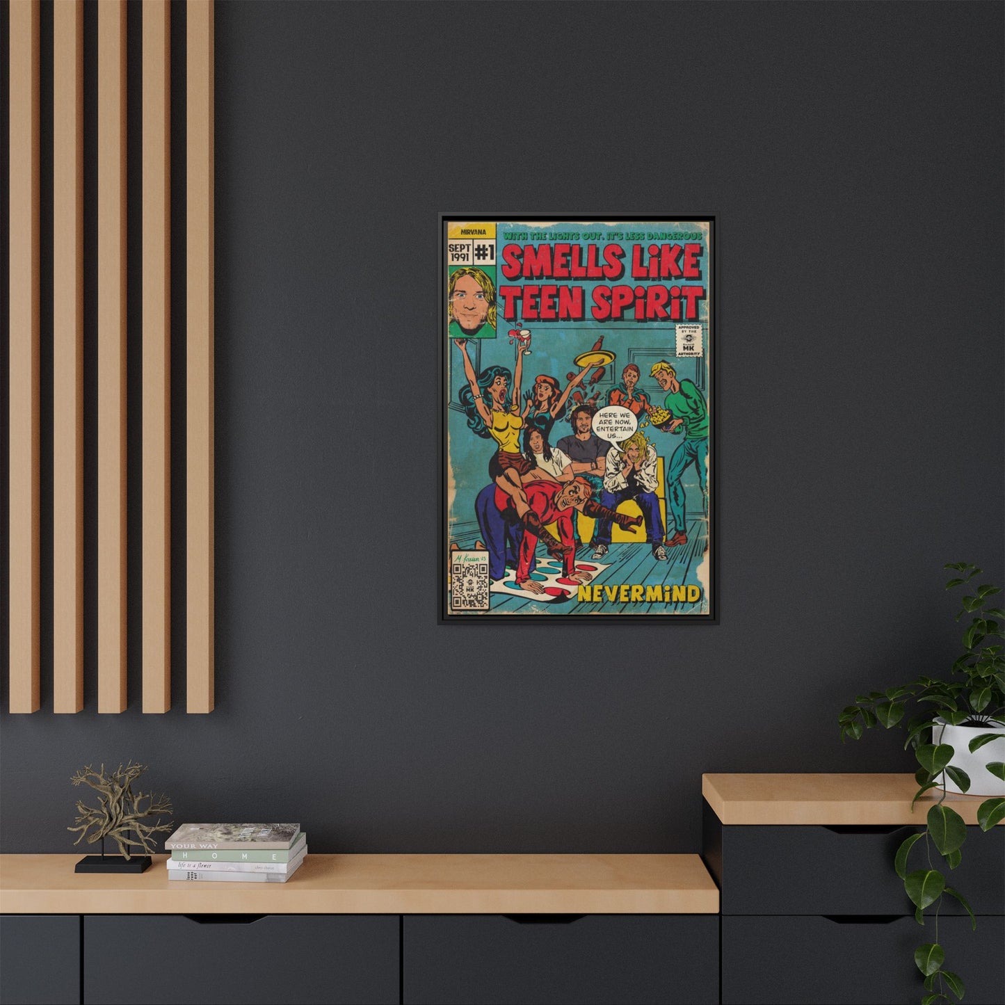 Nirvana - Smells Like Teen Spirit -  Gallery Canvas Wraps, Vertical Frame