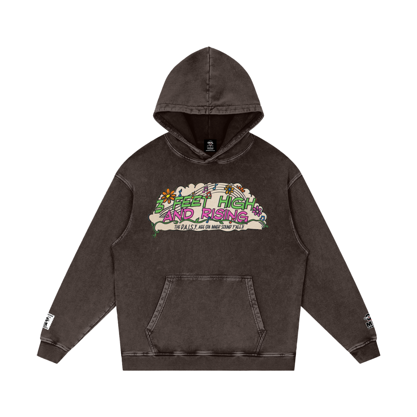 3 Feet High & Rising - Snow Washed Loose Cotton Hoodie