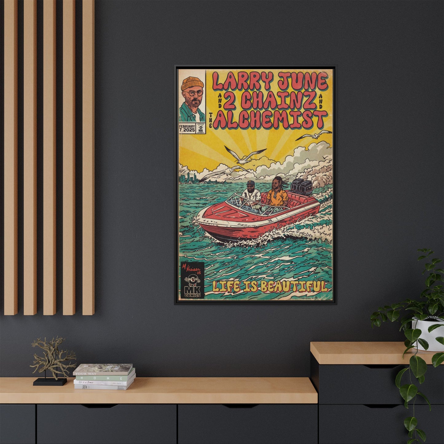 Life is Beautiful - Matte Canvas, Framed (Multi-color)