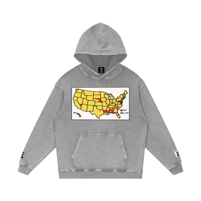 Word of Mouf - Snow Washed Loose Cotton Hoodie