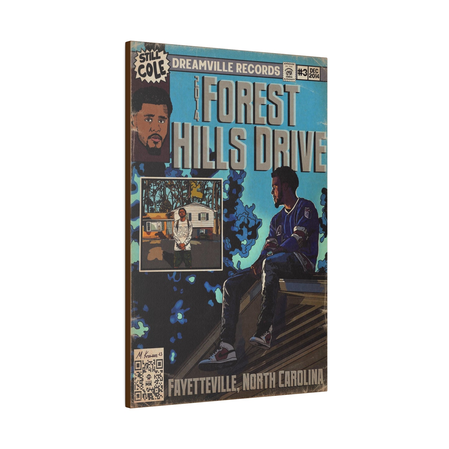 J Cole - 2014 Forest Hills Drive - Matte Canvas, Stretched, 0.75"