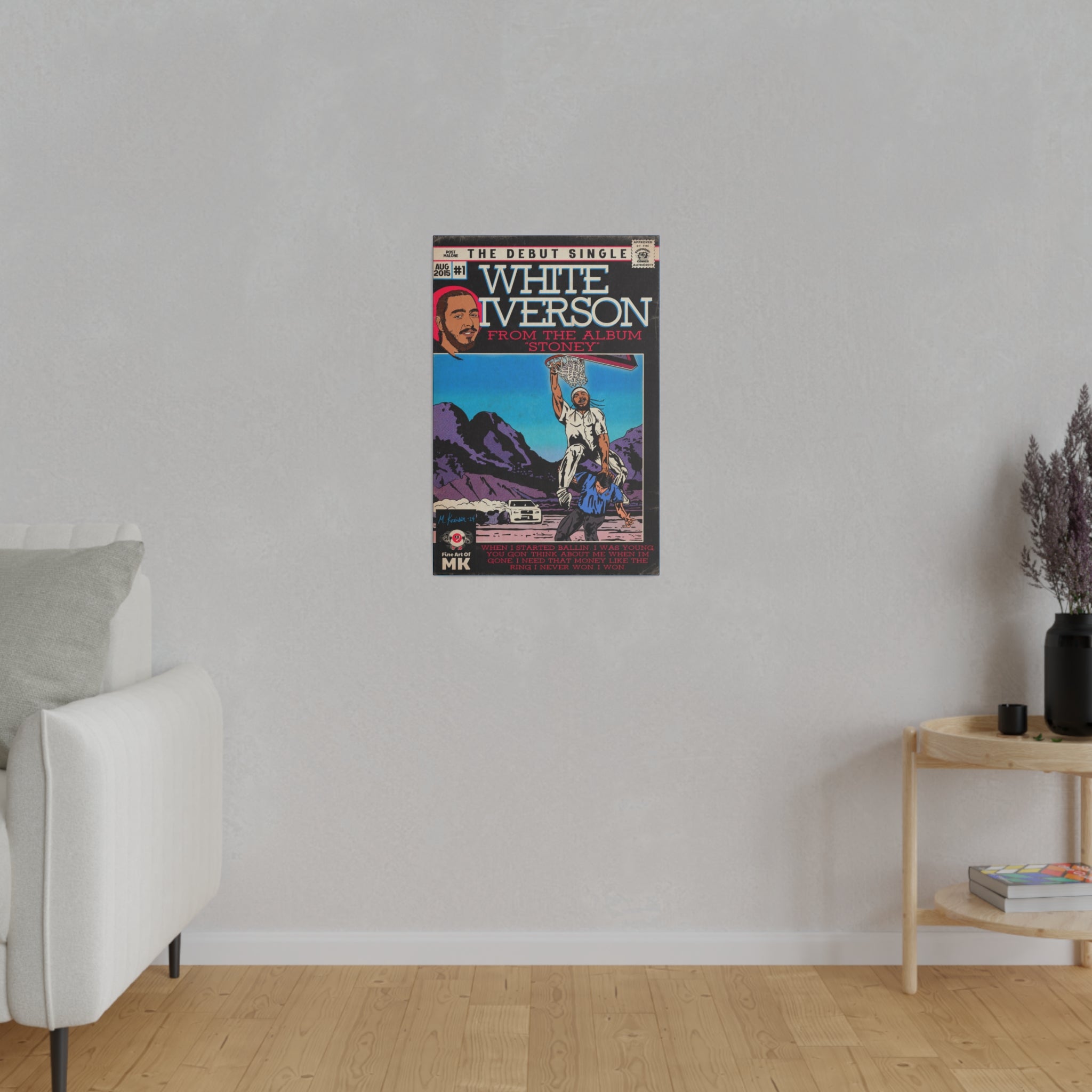 White Iverson - Matte Canvas, Stretched, 0.75"