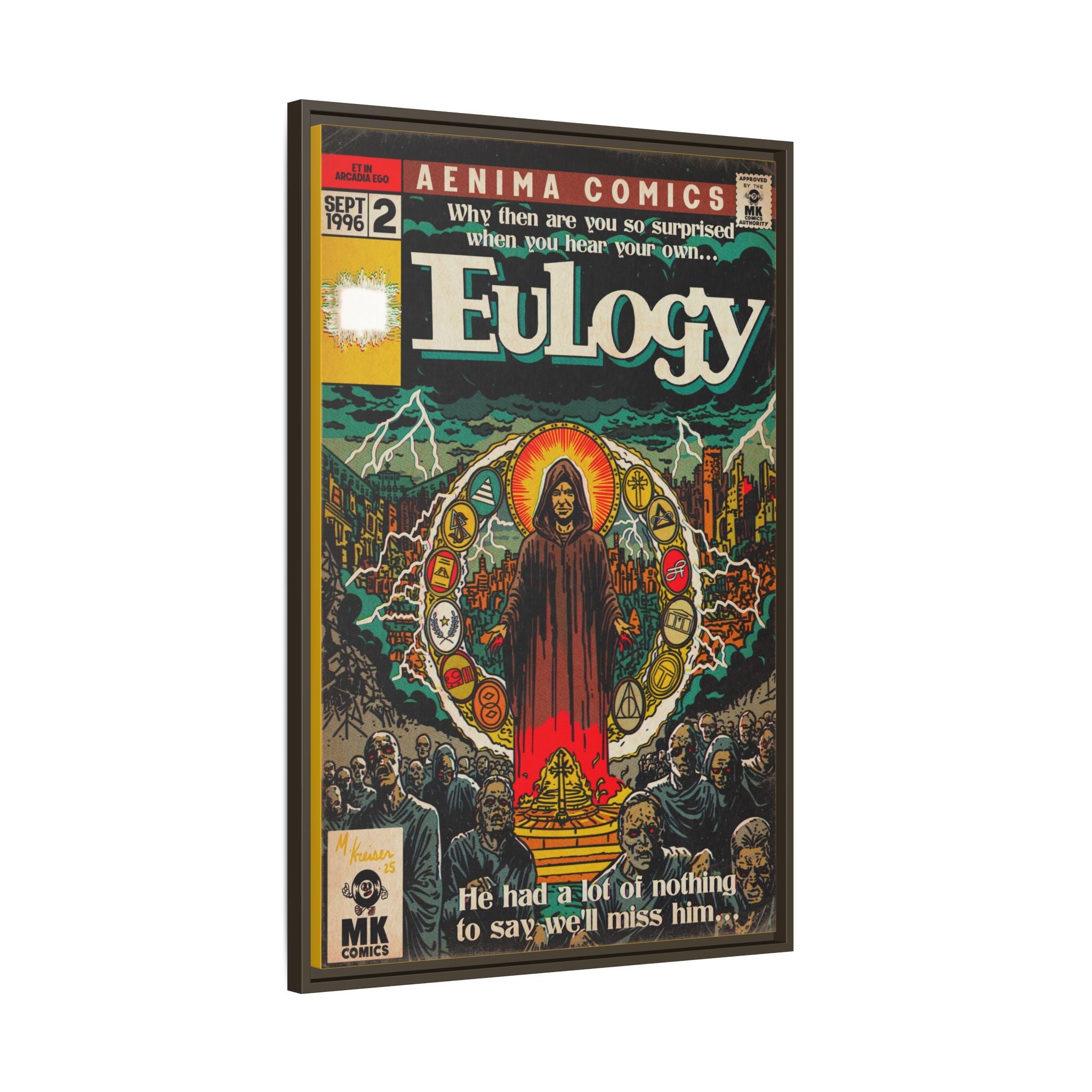 Eulogy - Matte Canvas, Framed (Multi-color)