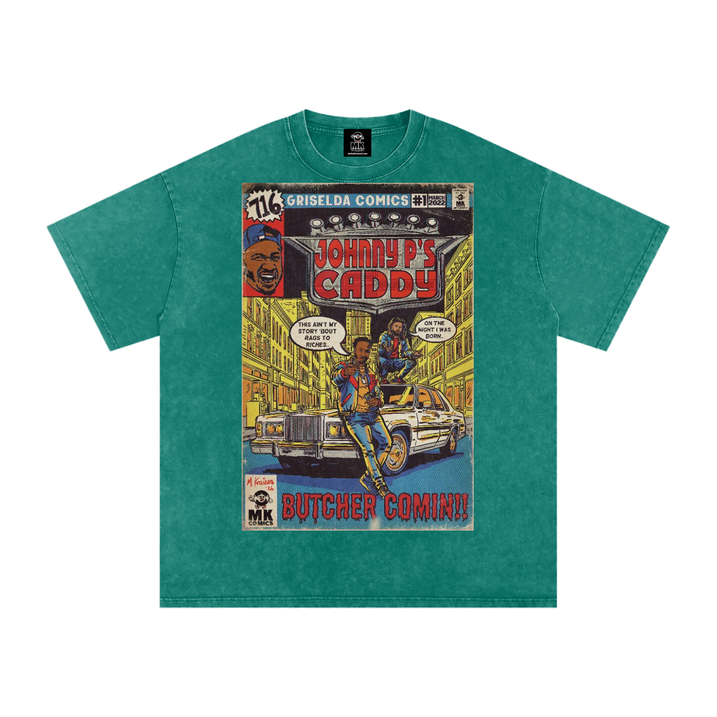 Johnny P's Caddy - Snow Washed Oversized Cotton T-Shirt