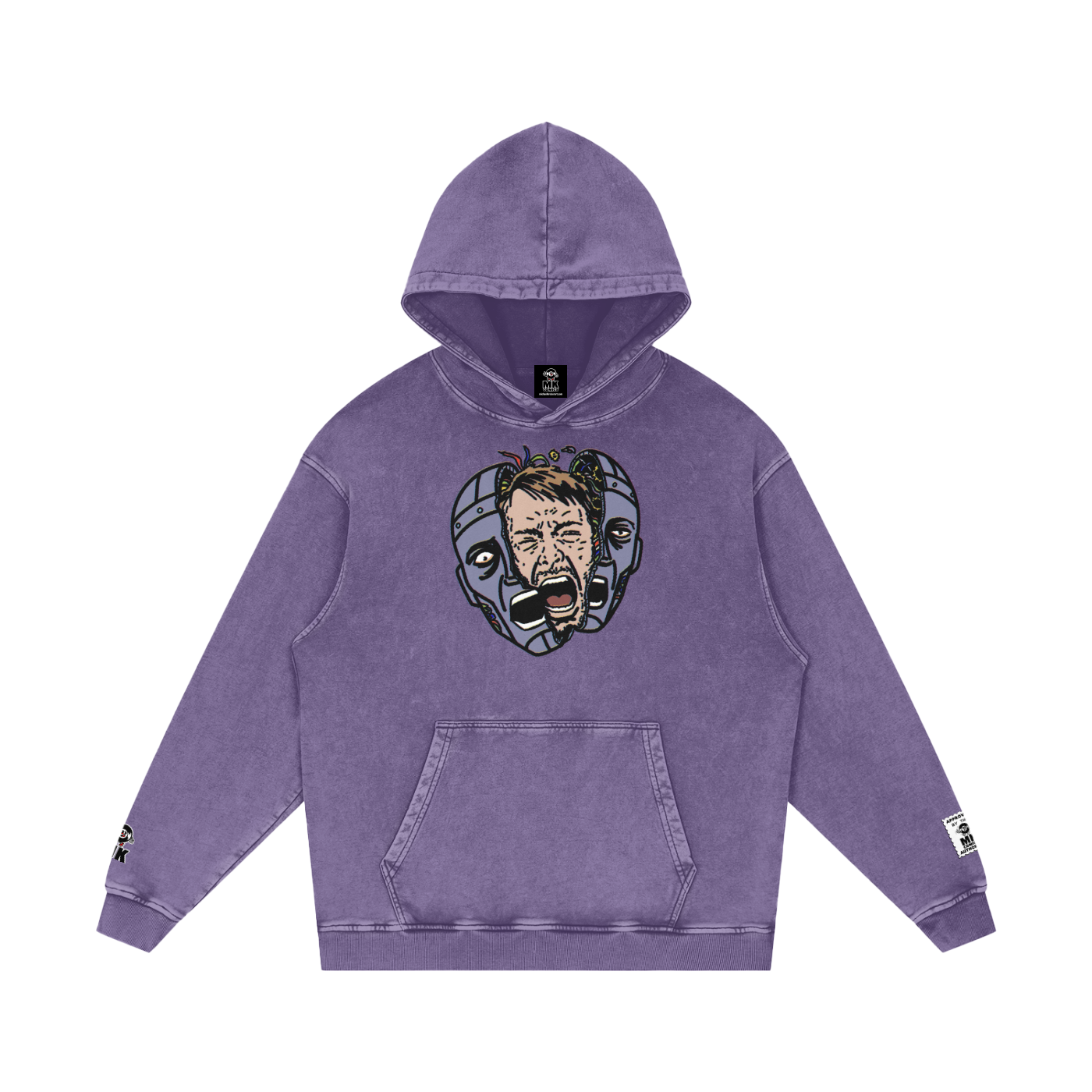 Paranoid Android -  Snow Washed Loose Cotton Hoodie