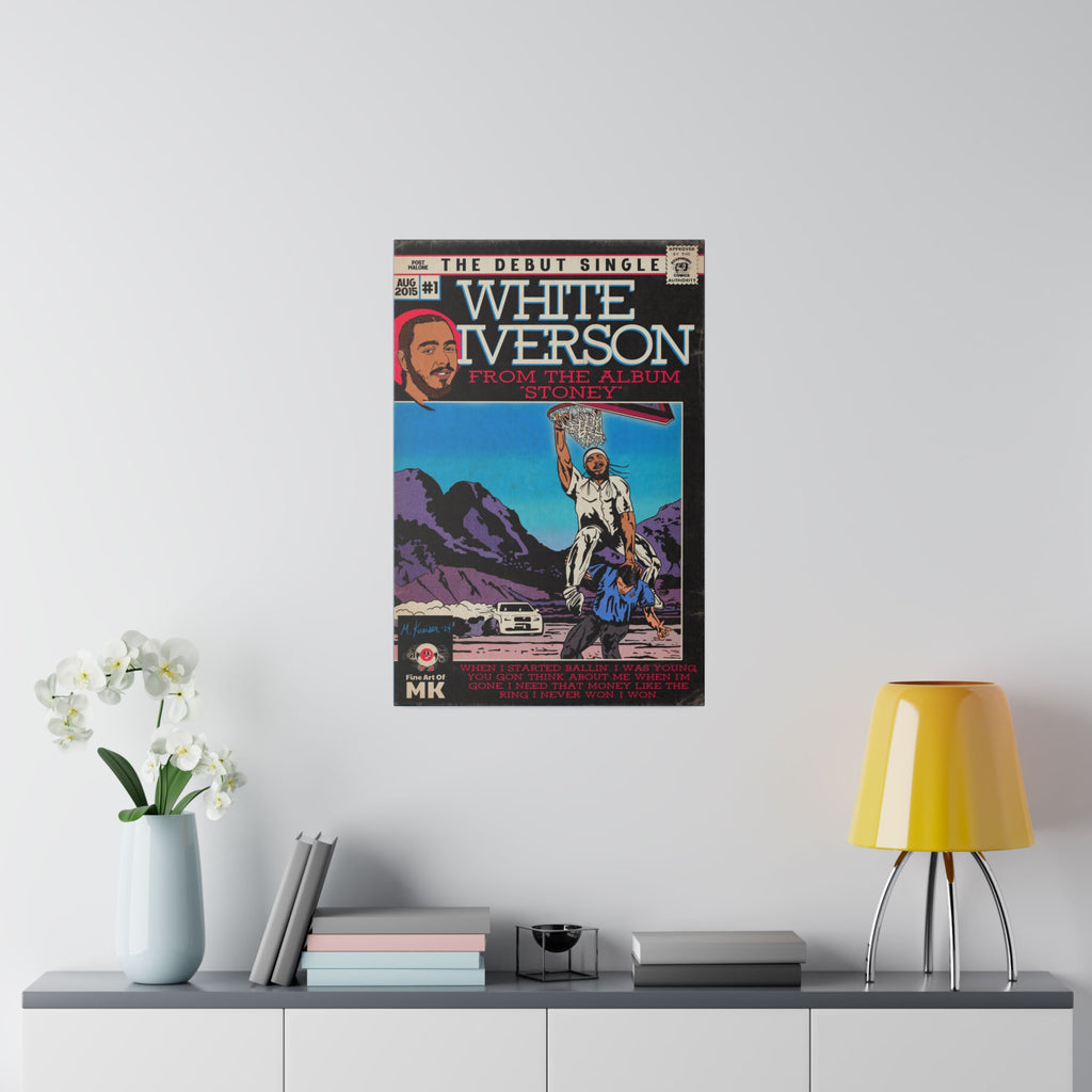 White Iverson - Matte Canvas, Stretched, 0.75"