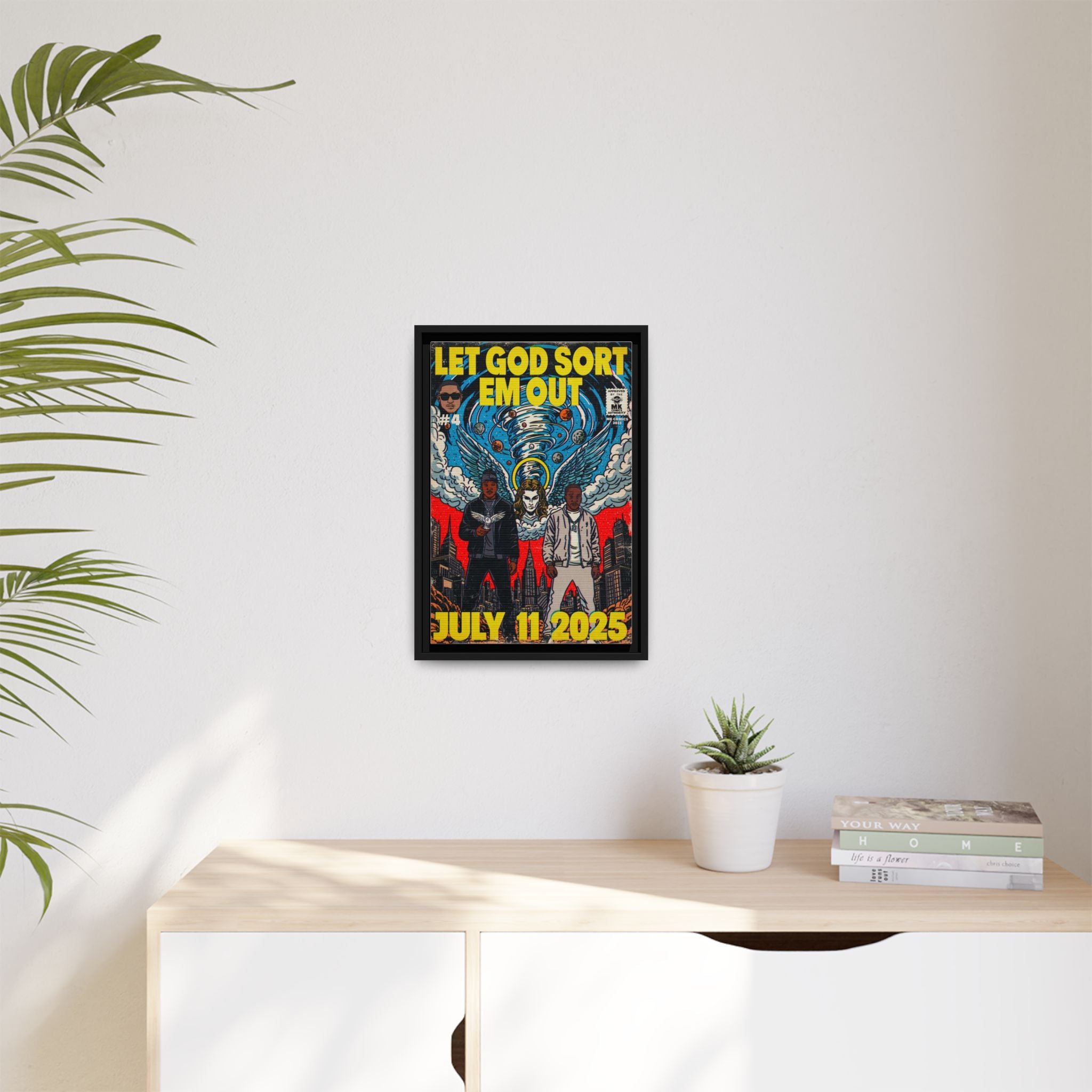 Let God Sort Em Out - Matte Canvas, Framed (Multi-color)