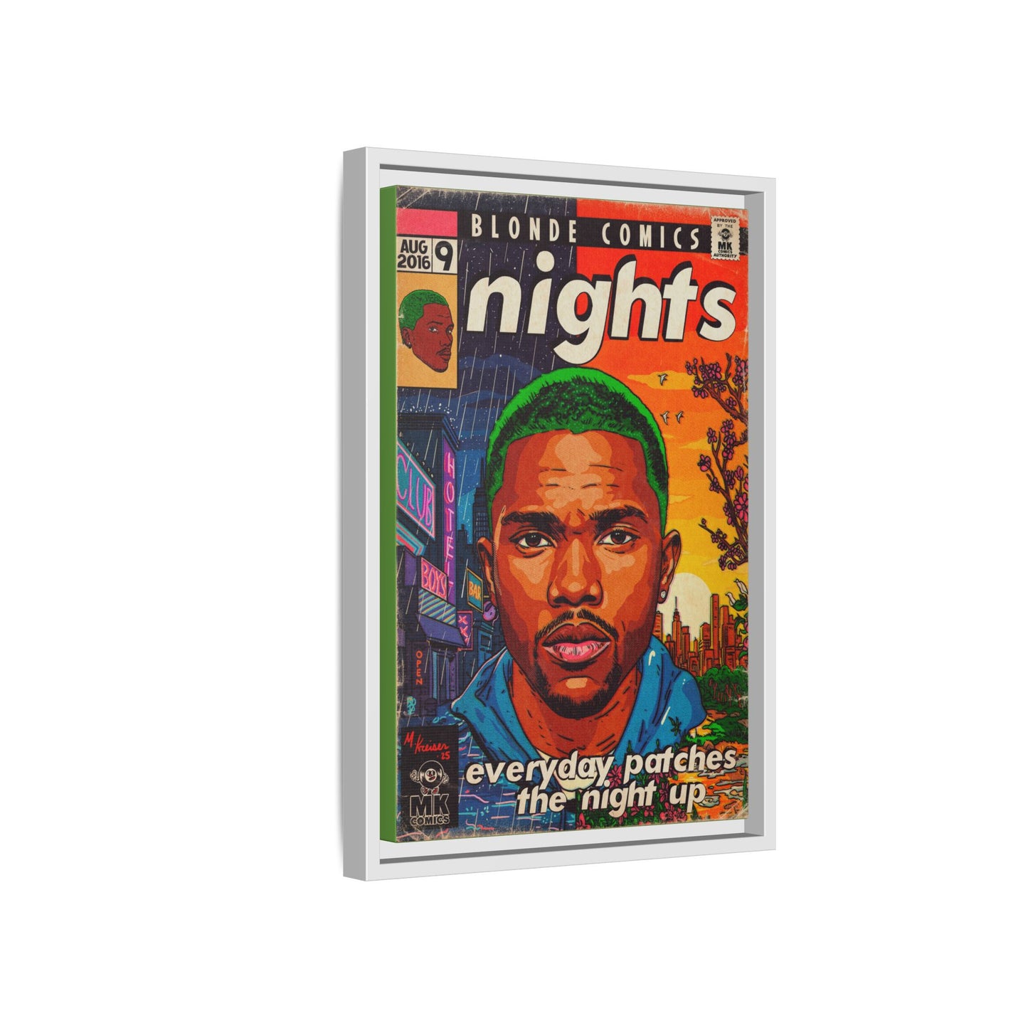 Frank Ocean -Nights - Matte Canvas, Framed (Multi-color)