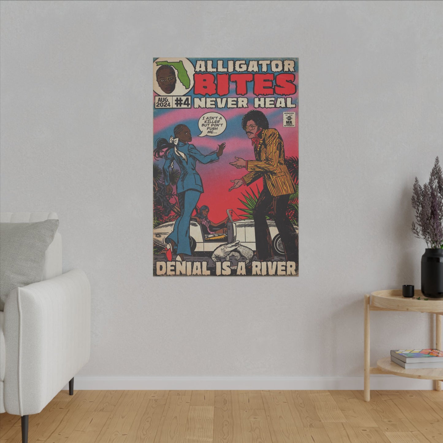 Denial is a River - Alligator Bites - Matte Canvas, Stretched, 0.75" (Multi-Size)