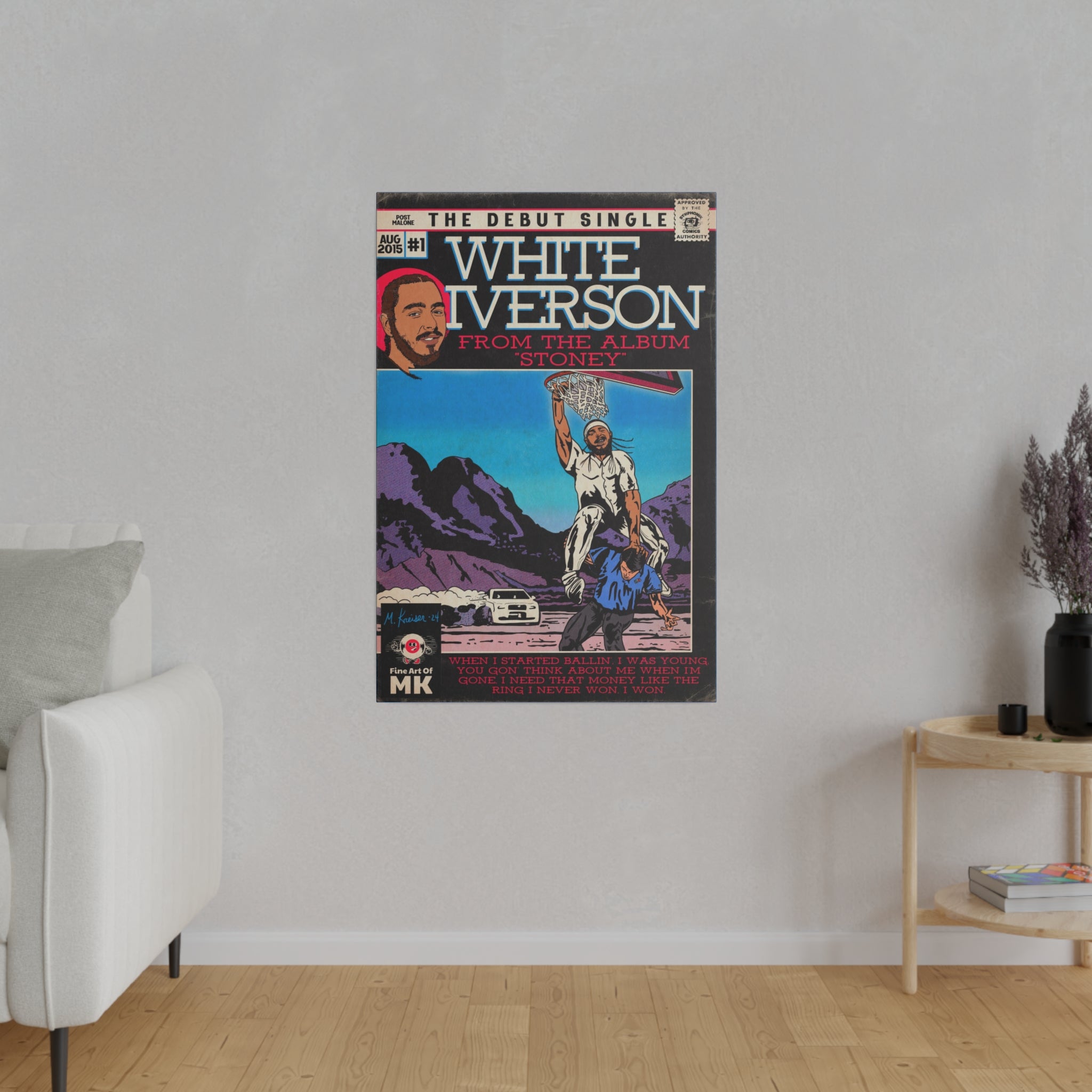 White Iverson - Matte Canvas, Stretched, 0.75"