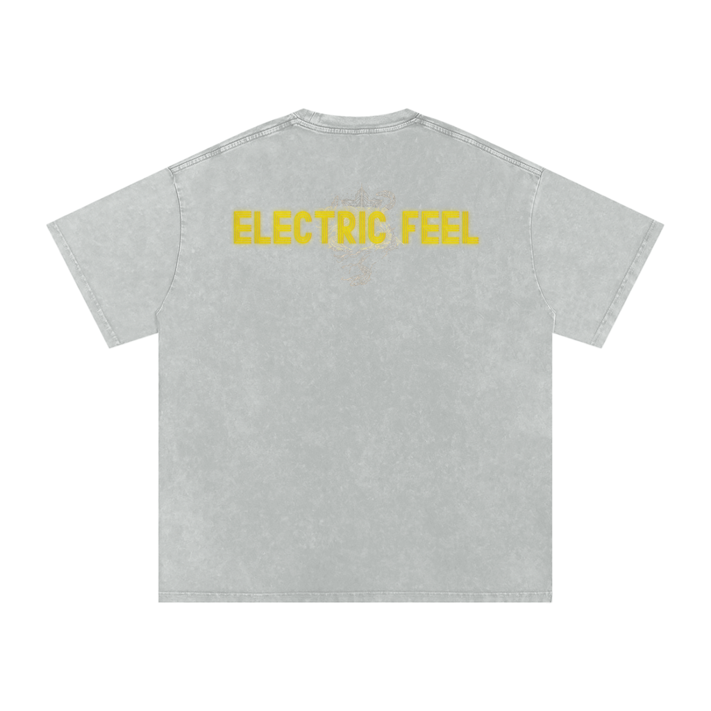Electric Feel - Snow Washed Oversized Cotton T-Shirt