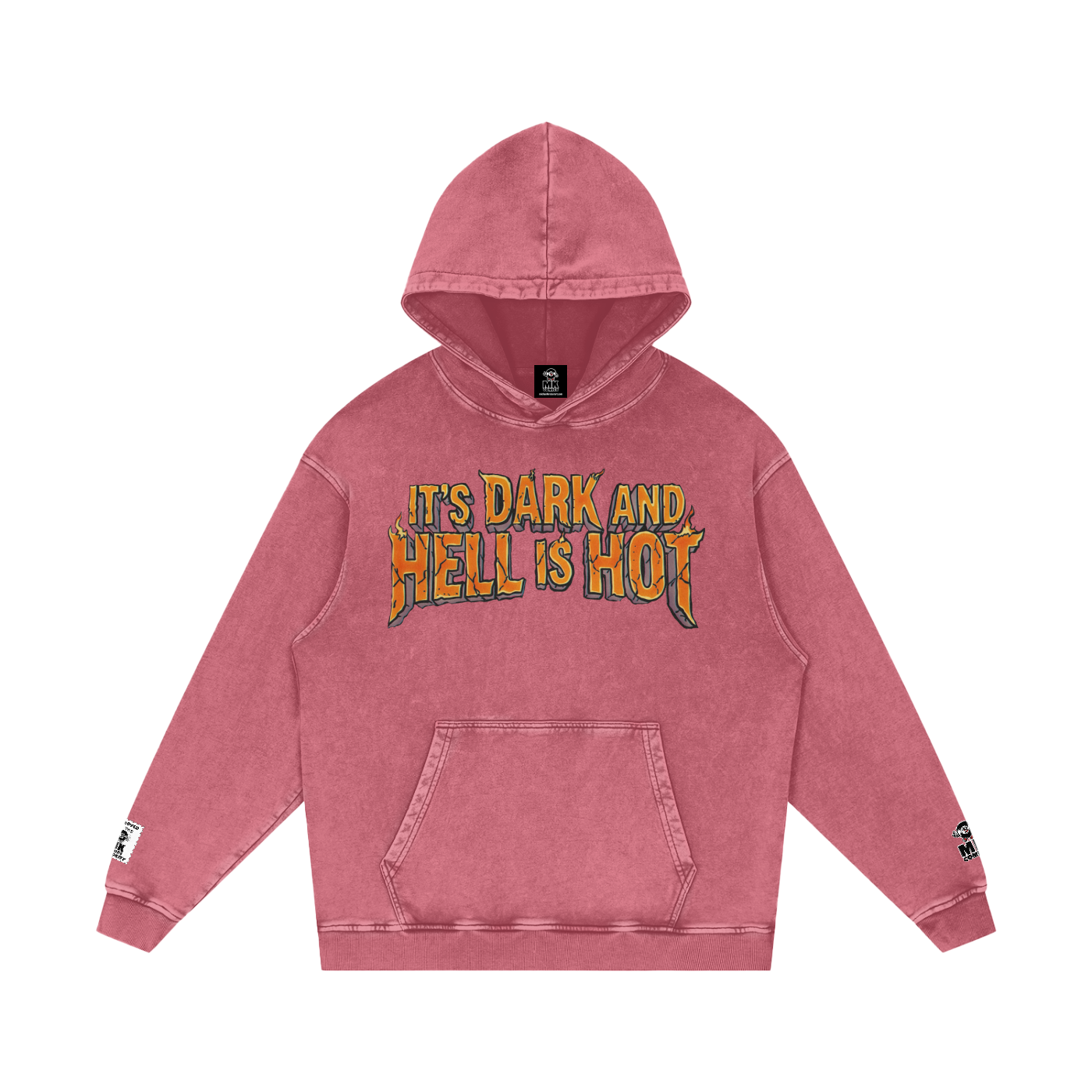 It's Dark & Hell is Hot - Snow Washed Loose Cotton Hoodie