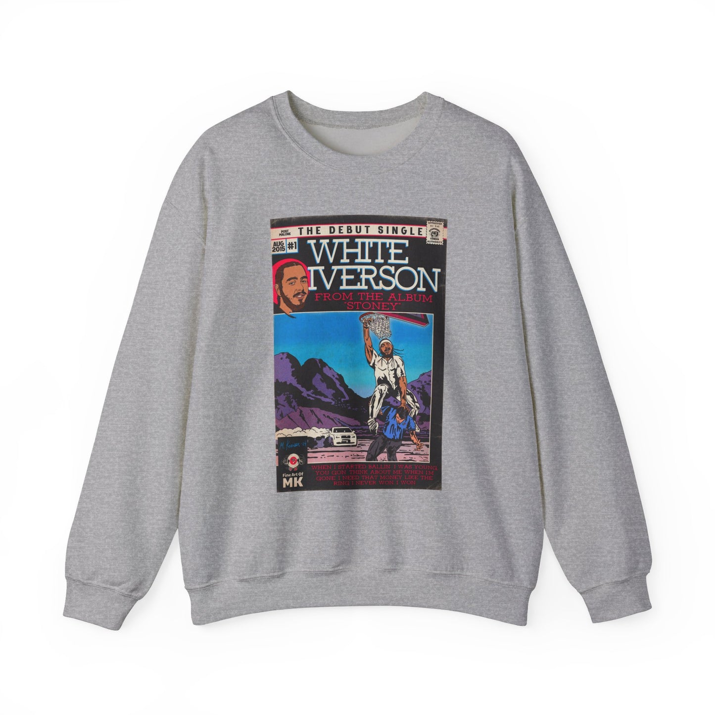 Post Malone - White Iverson -  Unisex Heavy Blend™ Crewneck Sweatshirt