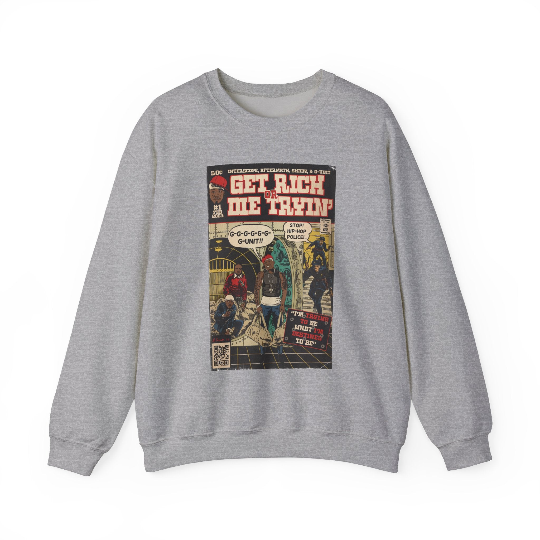 Get Rich Or Die Tryin - Comic Art - Unisex Heavy Blend™ Crewneck Sweatshirt