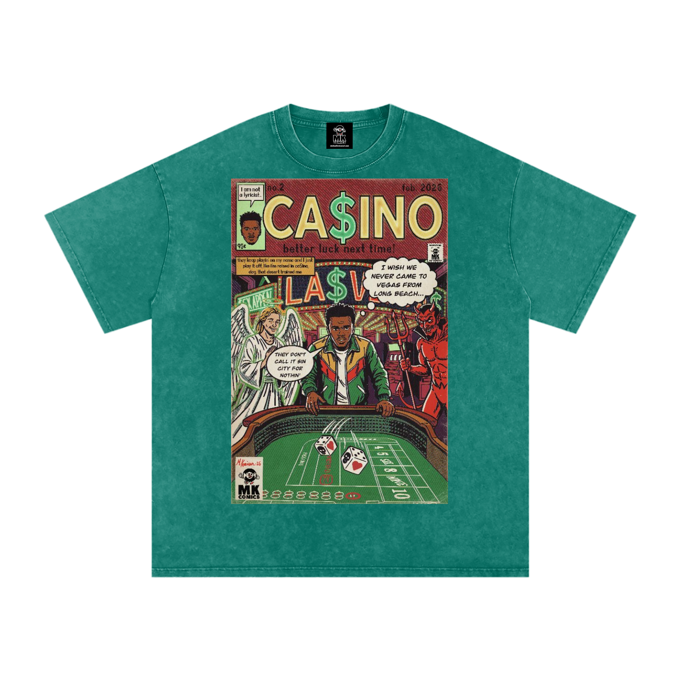 Casino - Snow Washed Oversized Cotton T-Shirt