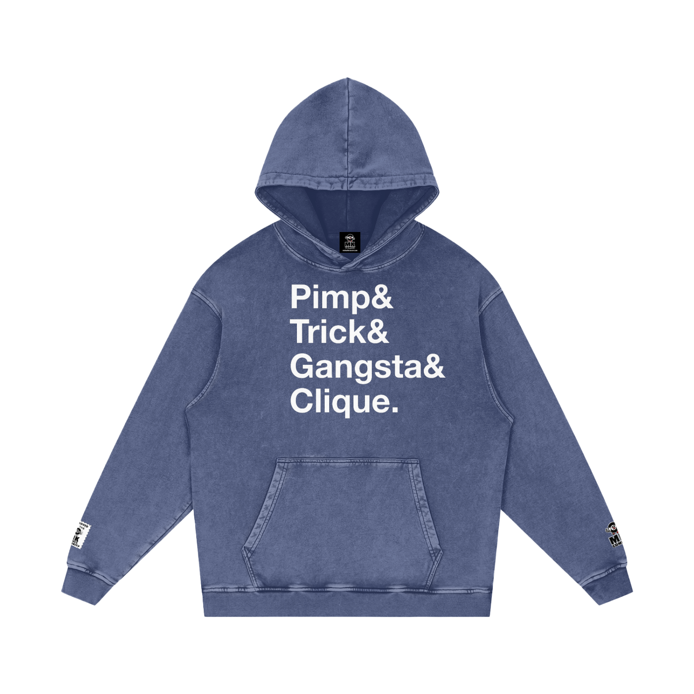 Pimp Trick Gangsta Clique - Snow Washed Loose Cotton Hoodie