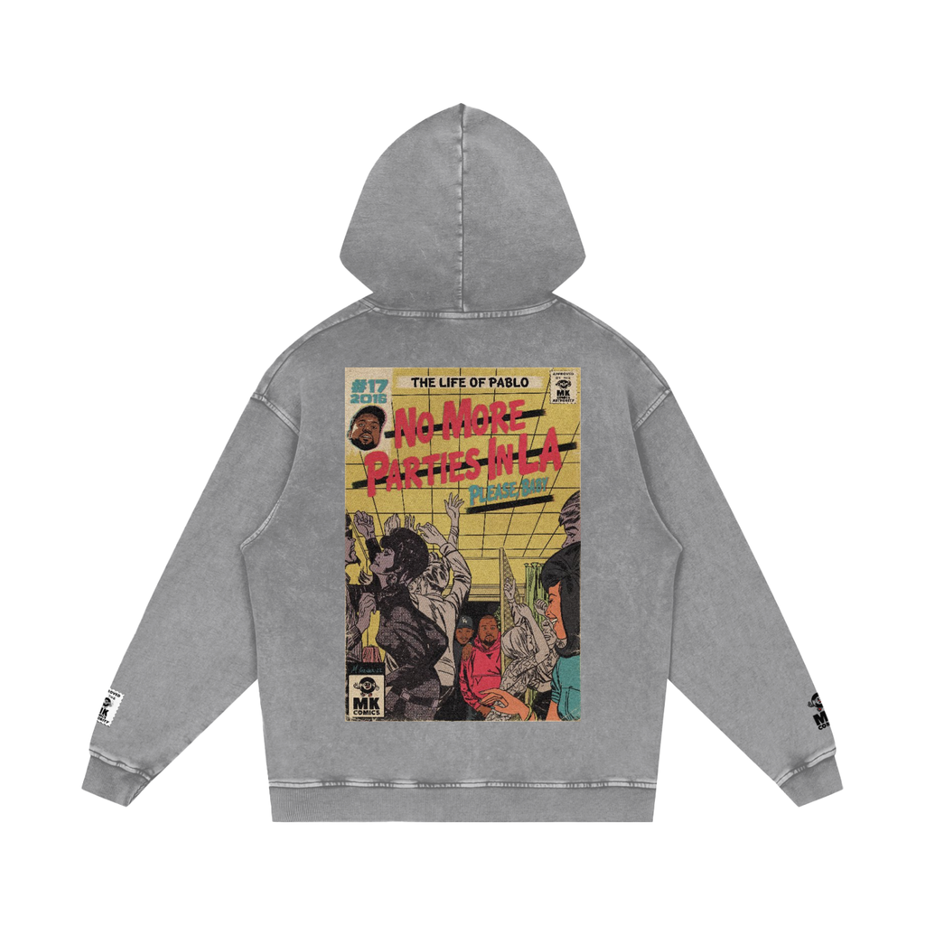 No More Parties in L.A - Snow Washed Loose Cotton Hoodie