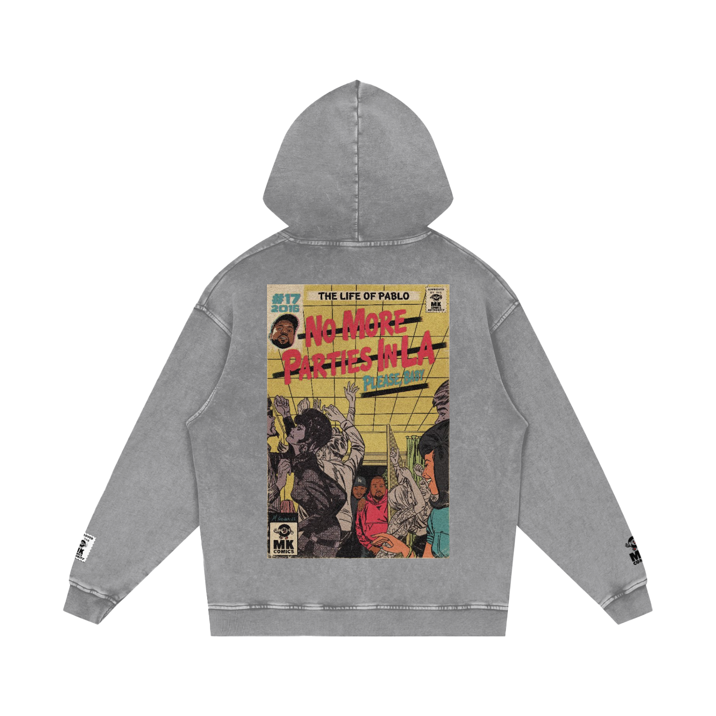 No More Parties in L.A - Snow Washed Loose Cotton Hoodie