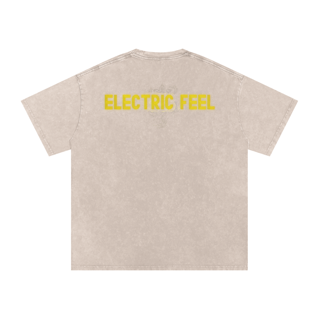 Electric Feel - Snow Washed Oversized Cotton T-Shirt