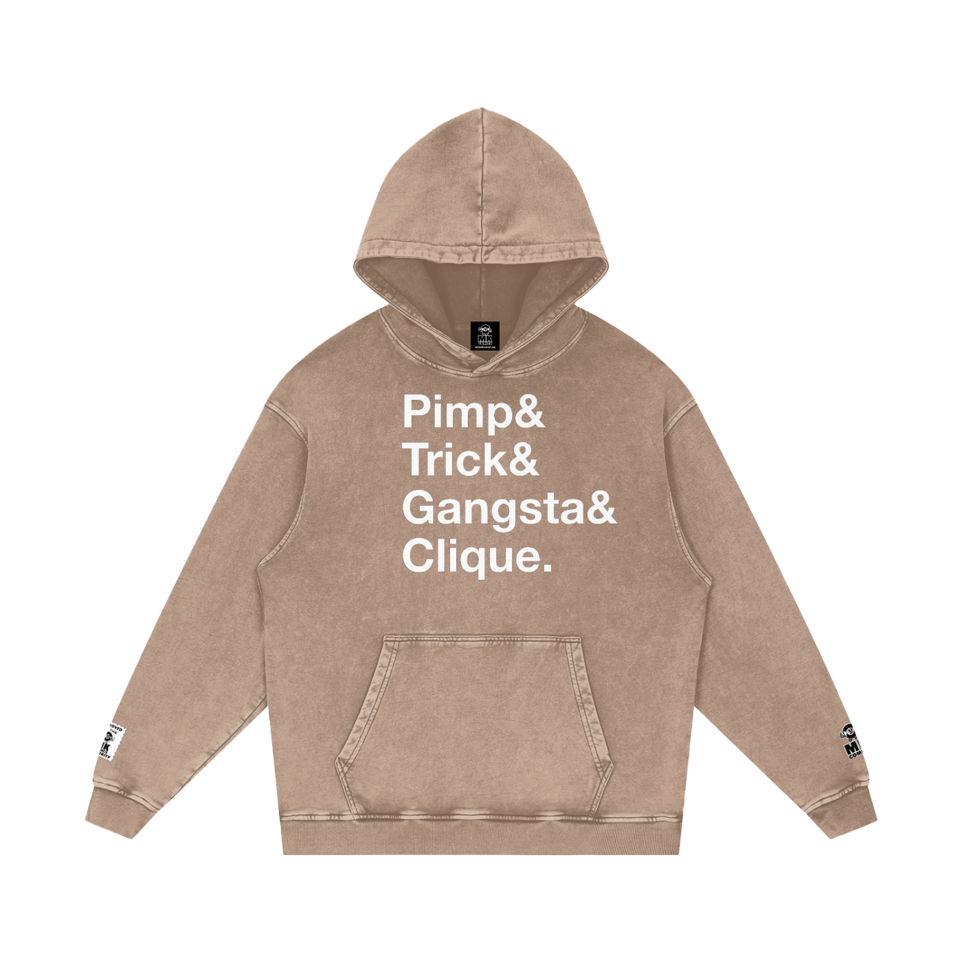 Pimp Trick Gangsta Clique - Snow Washed Loose Cotton Hoodie