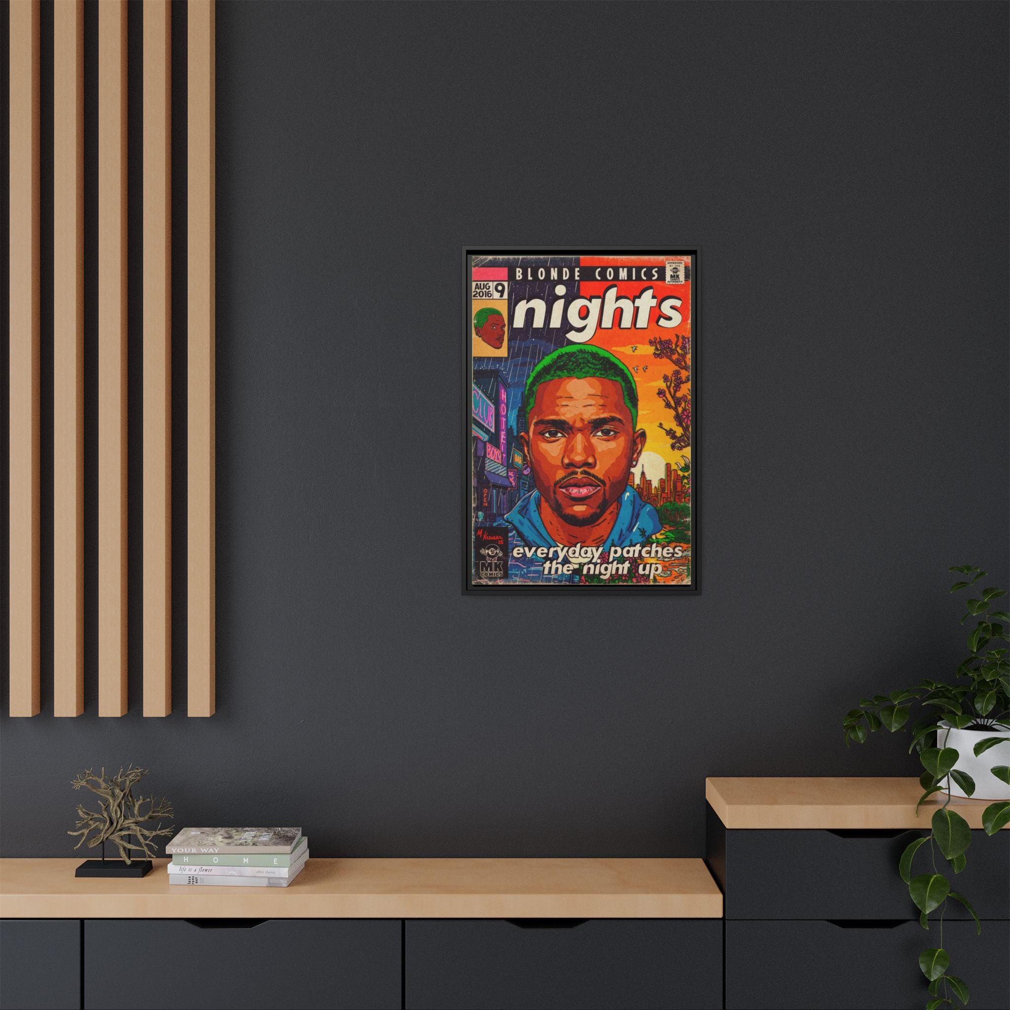 Nights - Matte Canvas, Framed (Multi-color)