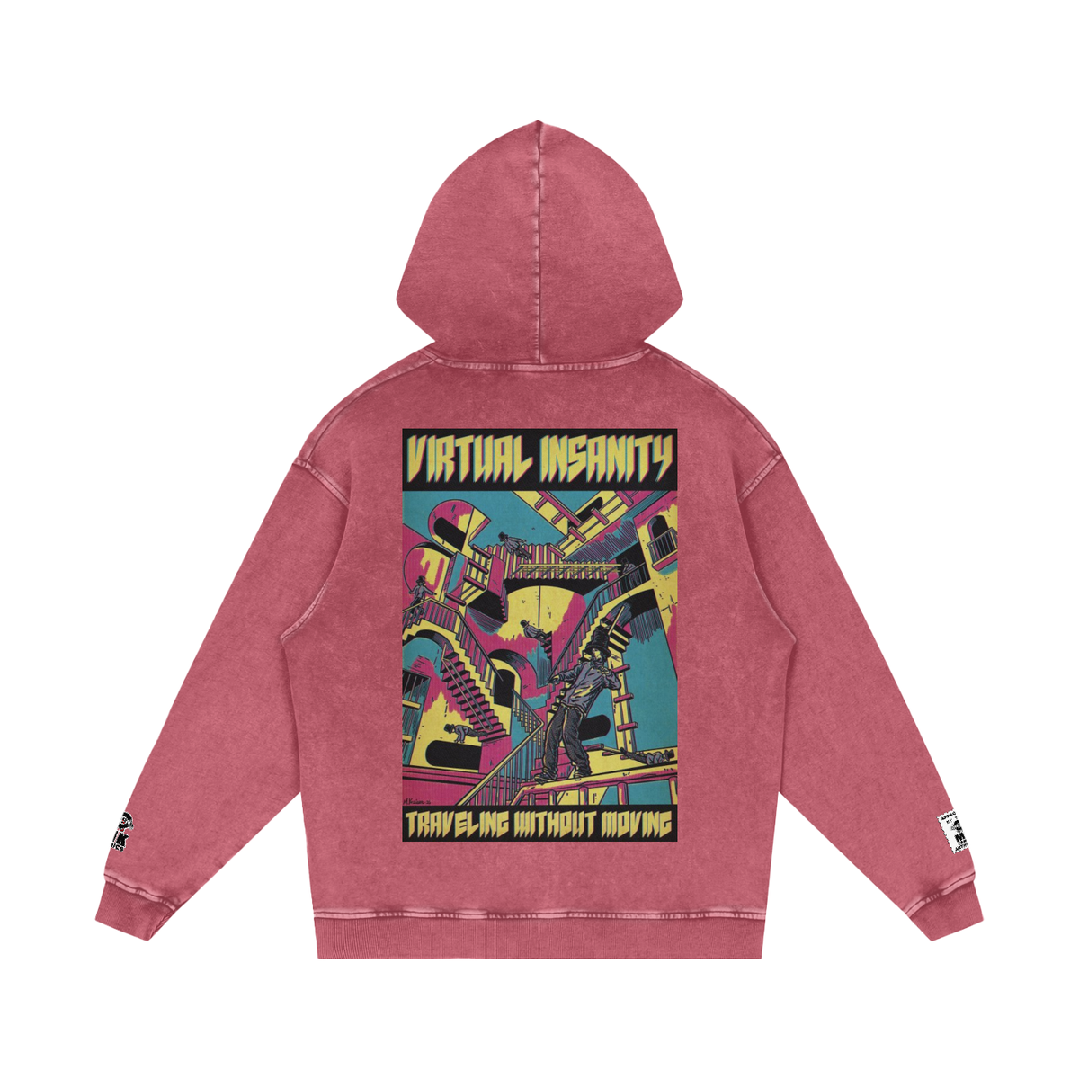 Virtual Insanity - Snow Washed Loose Cotton Hoodie