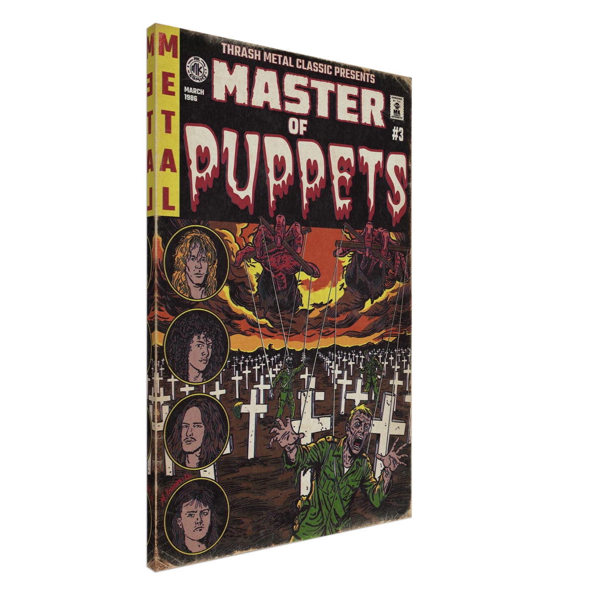 Metallica - Master of Puppets MK Comics Parody art Canvas
