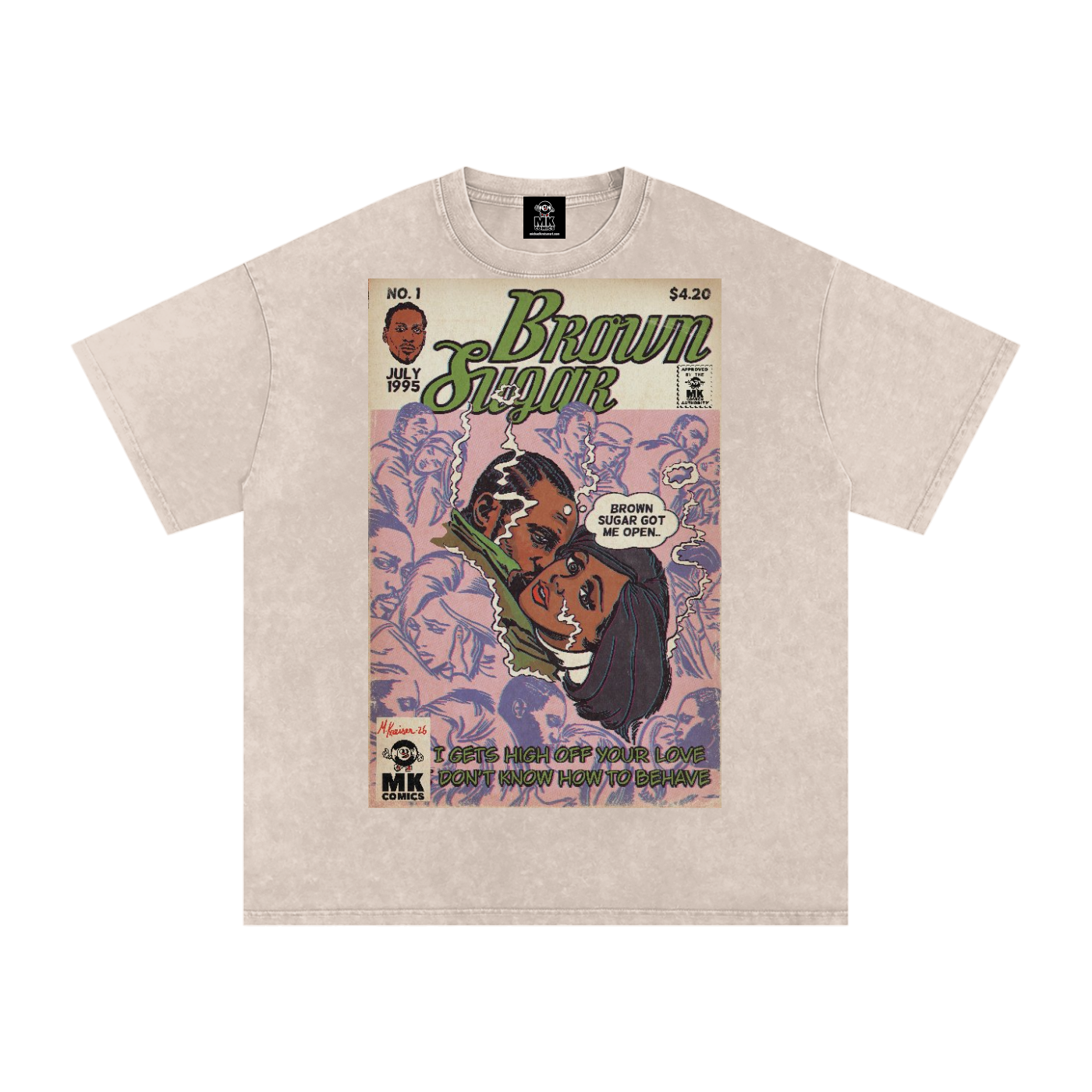 Brown Sugar - Snow Washed Oversized Cotton T-Shirt