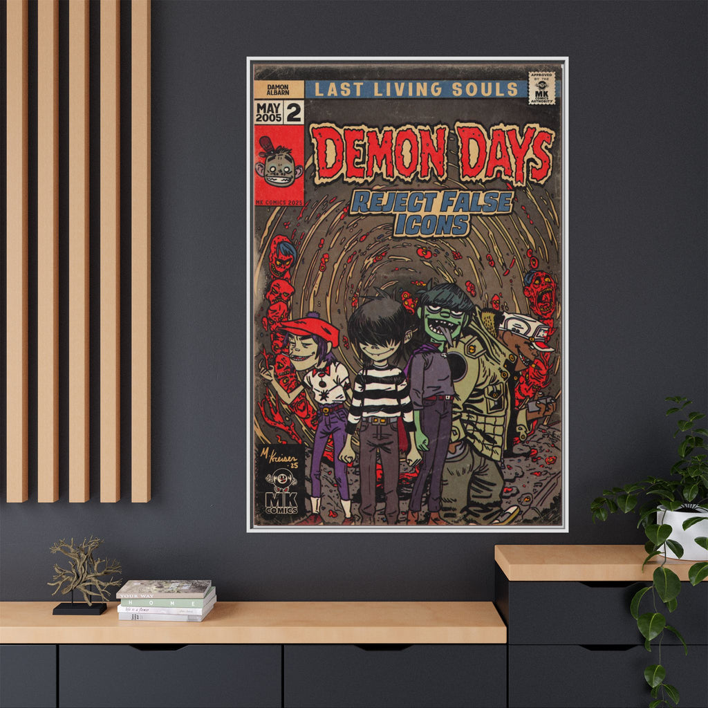 Demon Days - Matte Canvas, Framed (Multi-color)