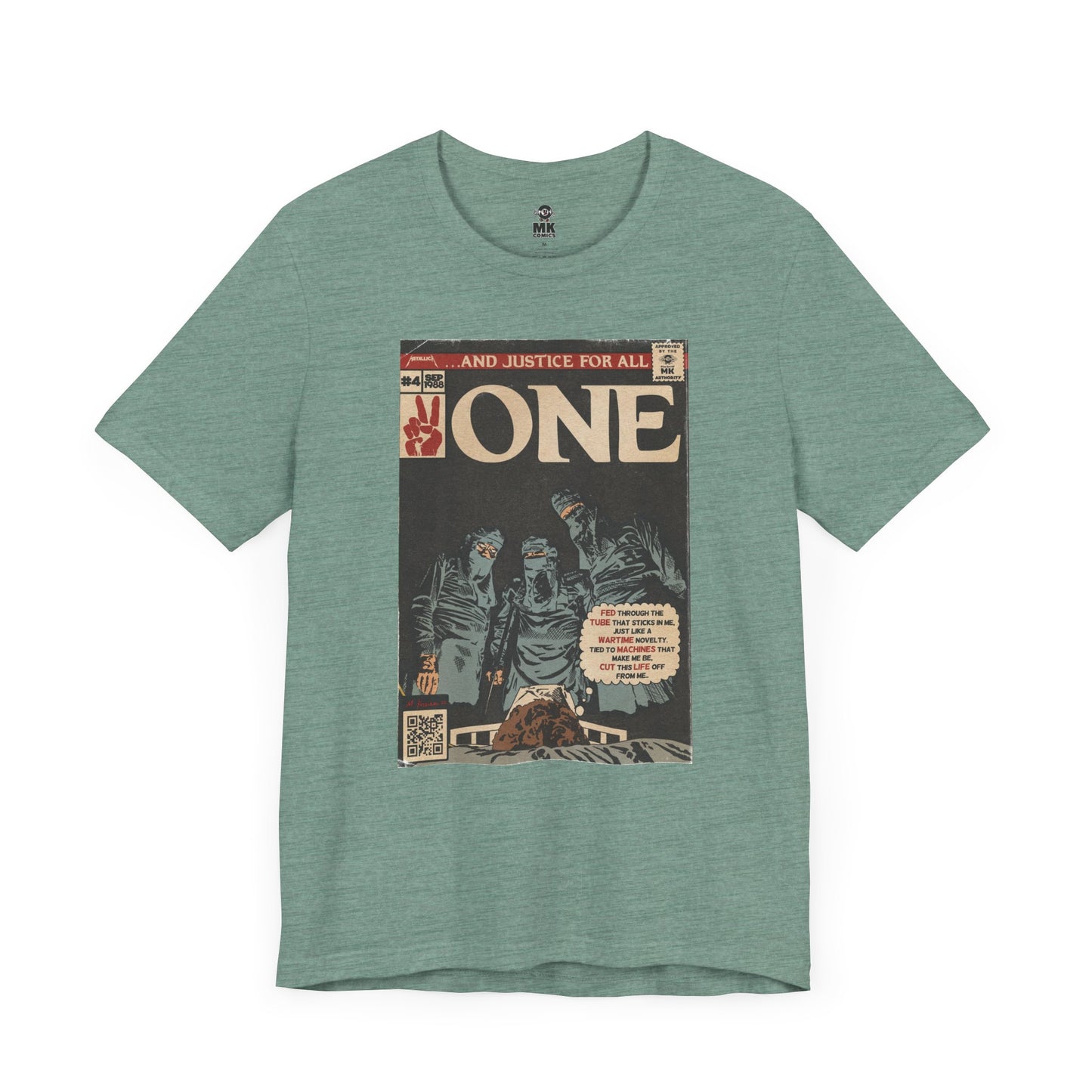 Metallica- One - Comic Book Art - Unisex Jersey Short Sleeve Tee