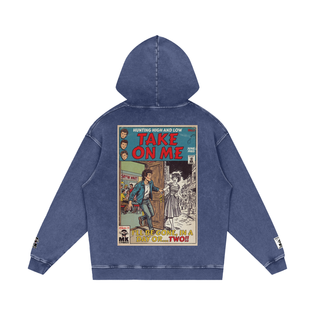 Take On Me - Snow Washed Loose Cotton Hoodie