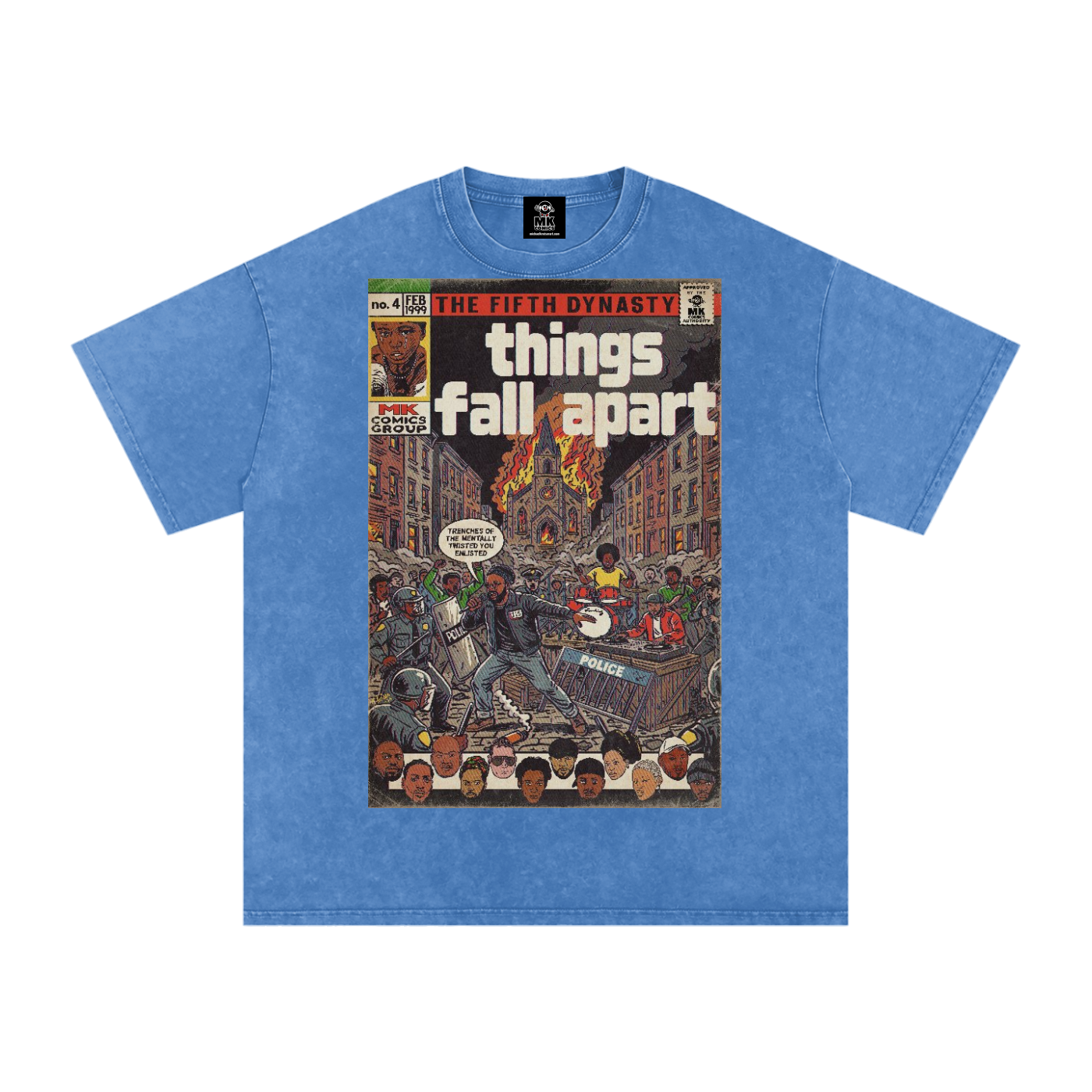 Things Fall Apart - Snow Washed Oversized Cotton T-Shirt